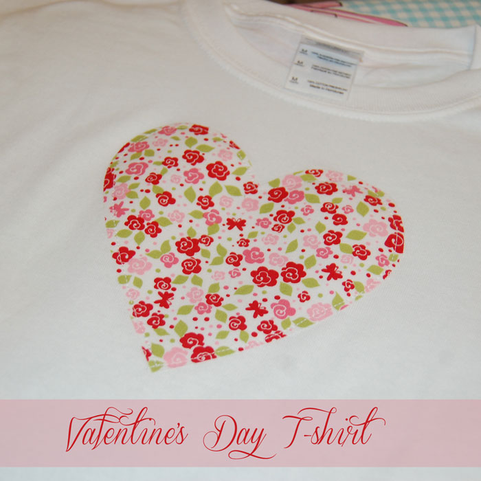 Fabric Applique Valentine’s Day T-shirt